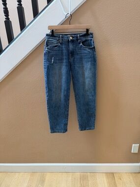 Kut from the Kloth Medium Blue Cropped Boyfriend Jeans